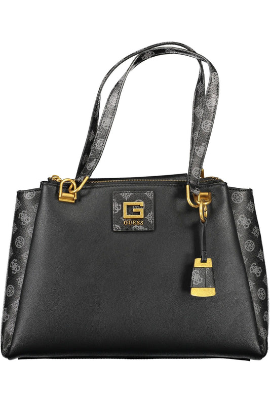 Black Polyurethane Handbag