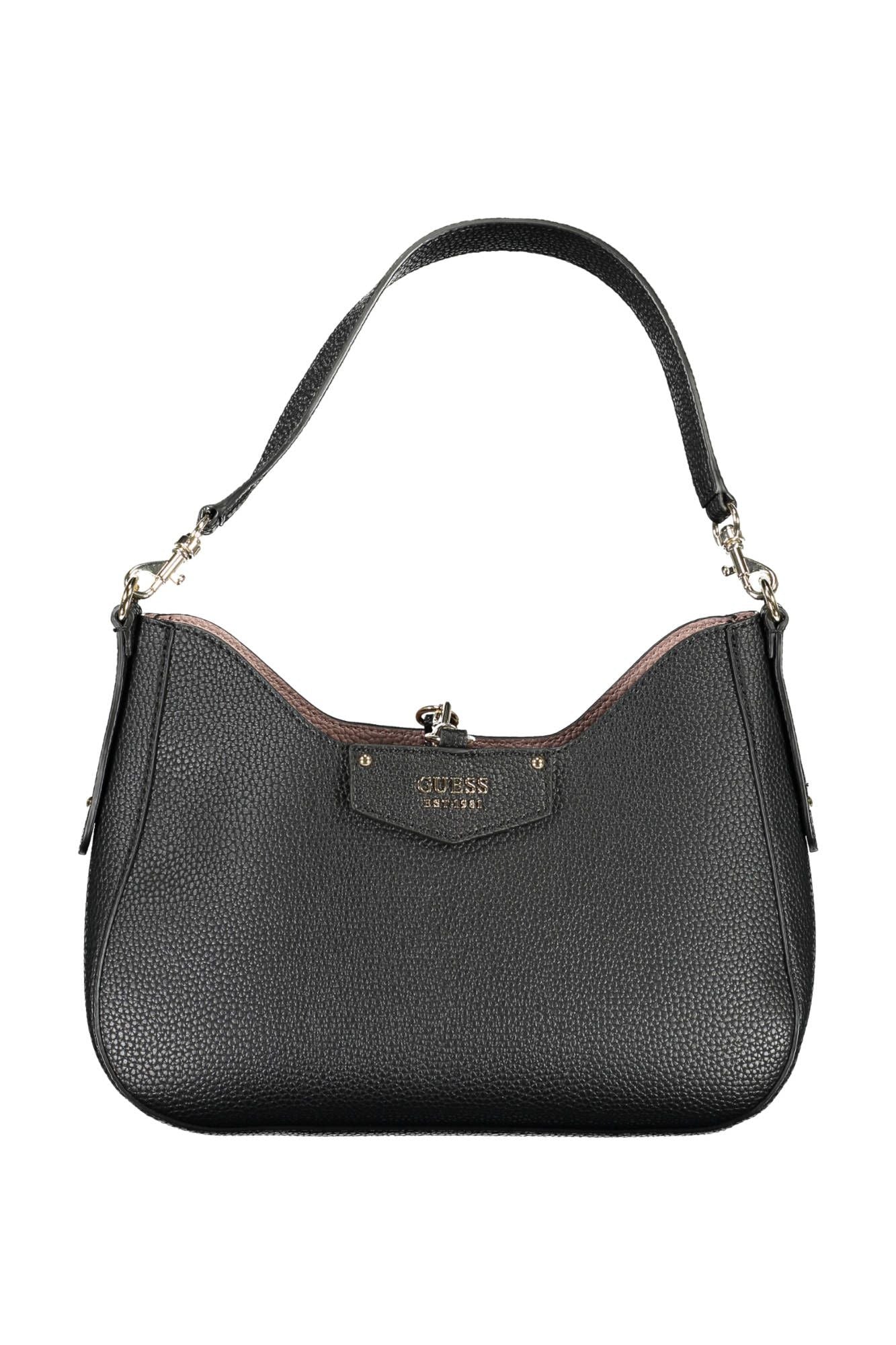 Black Polyurethane Handbag