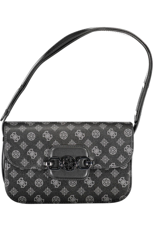 Black Polyurethane Handbag