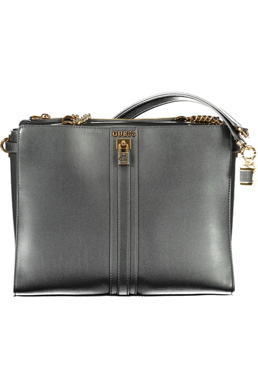 Black Polyurethane Handbag