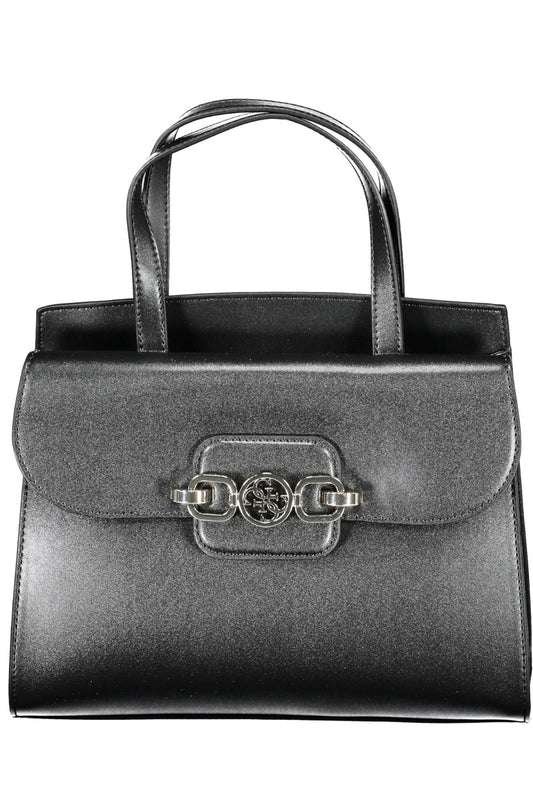 Black Polyurethane Handbag