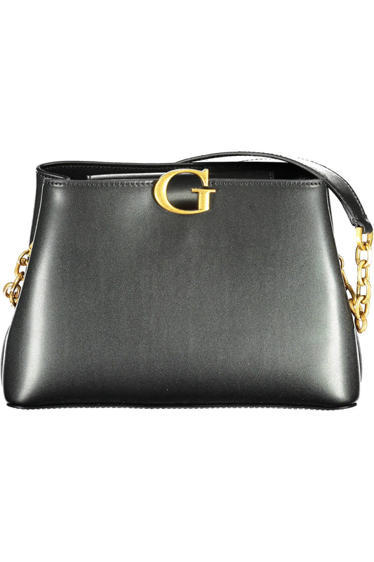 Black Polyurethane Handbag