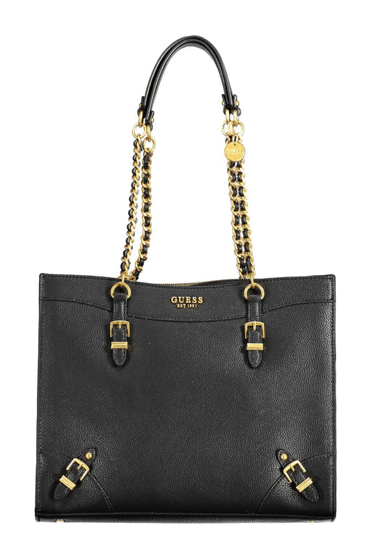 Black Polyurethane Handbag