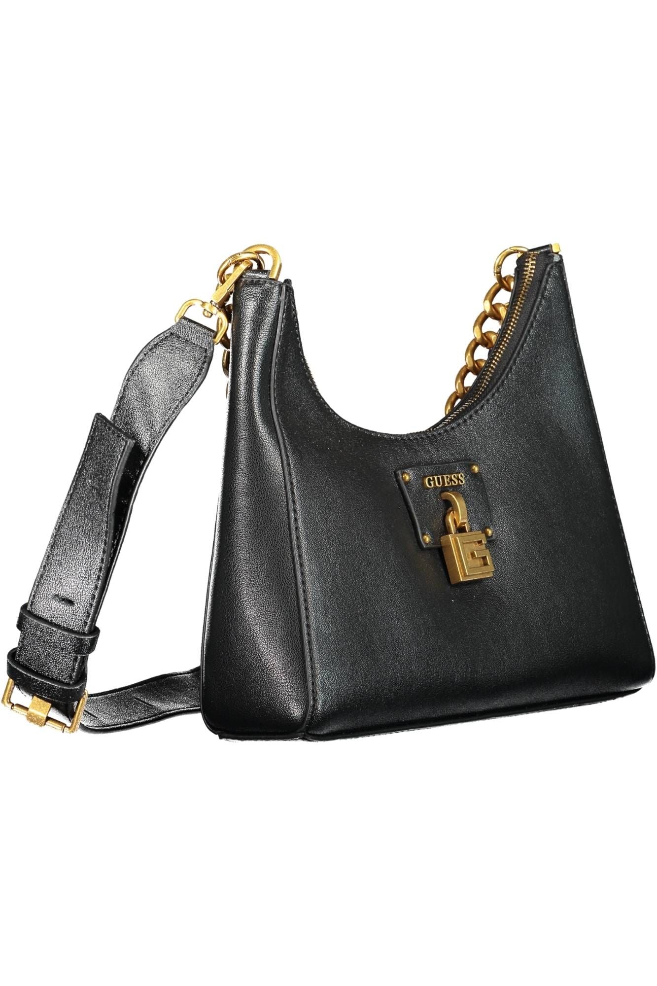 Black Polyurethane Handbag