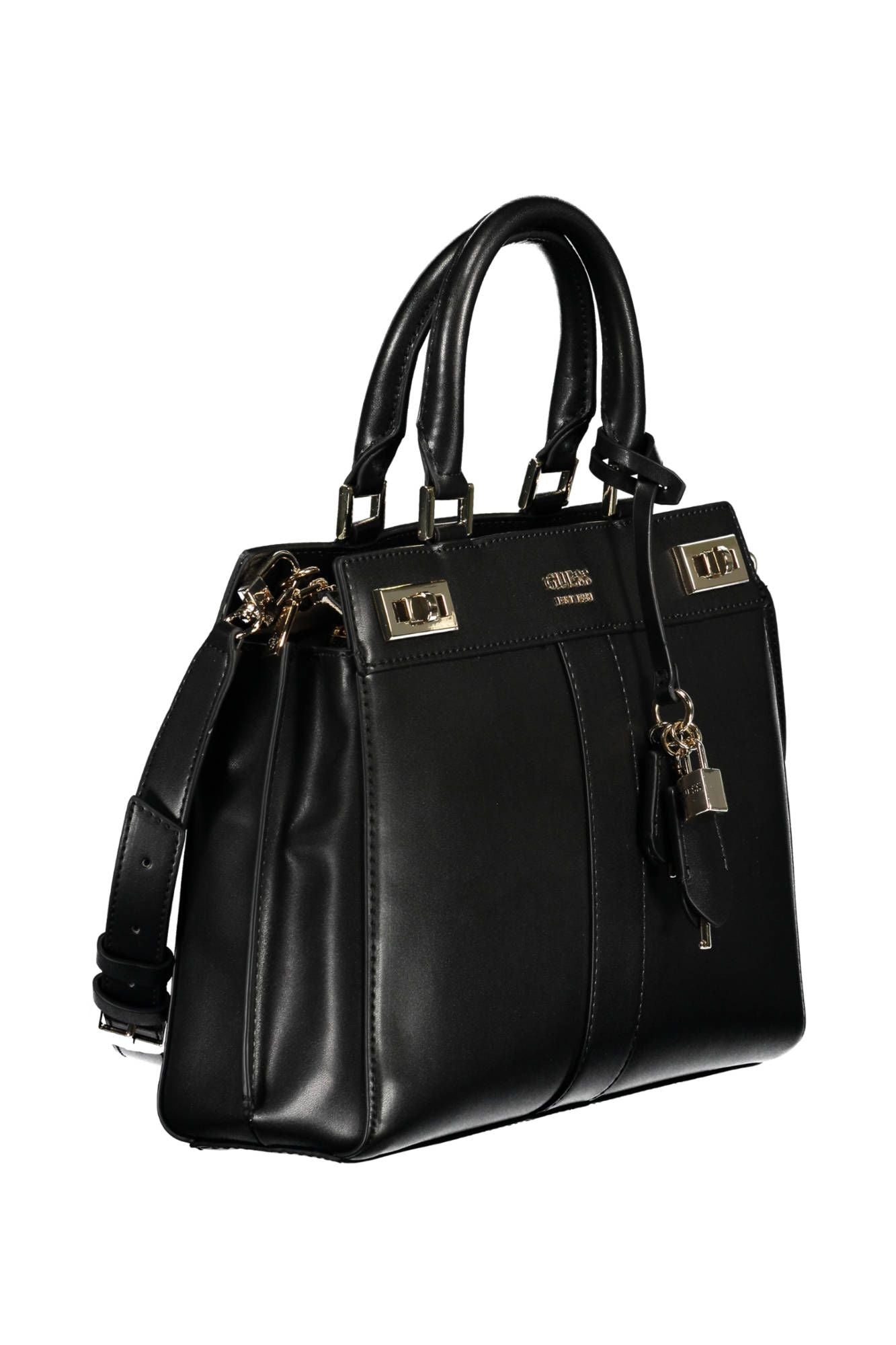 Black Polyurethane Handbag