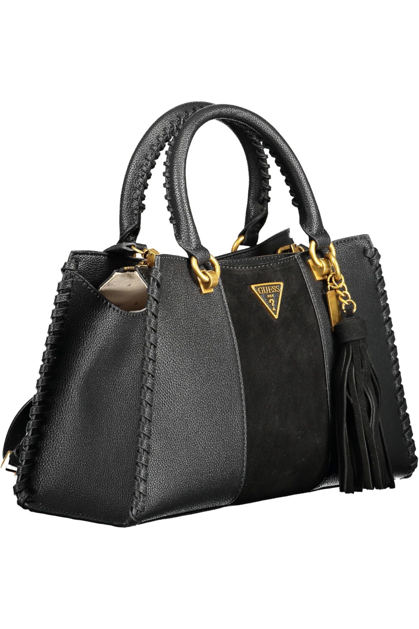 Black Polyurethane Handbag