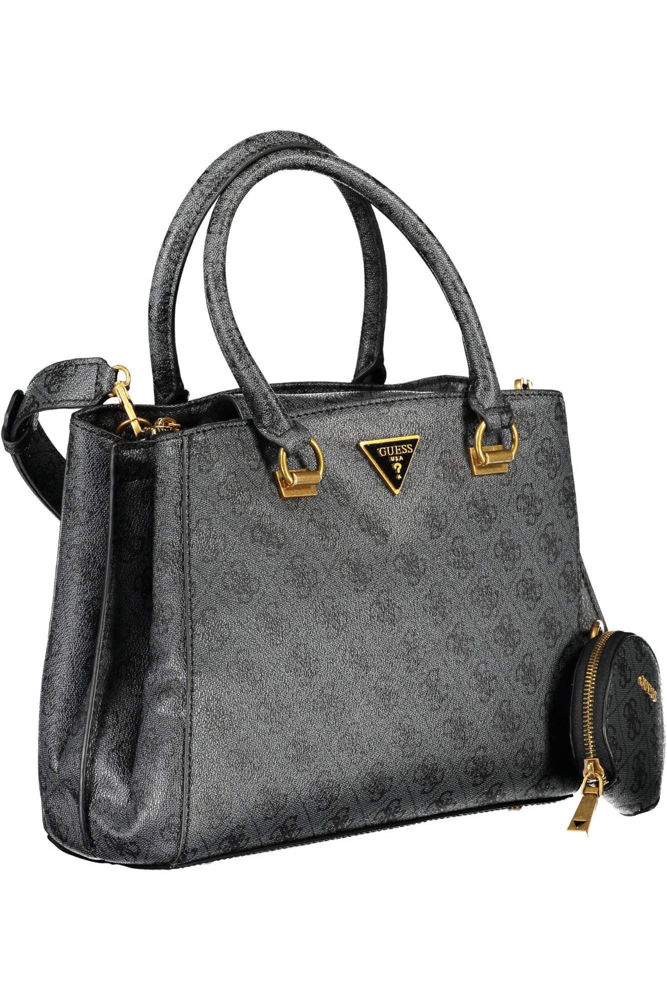 Black Polyurethane Handbag