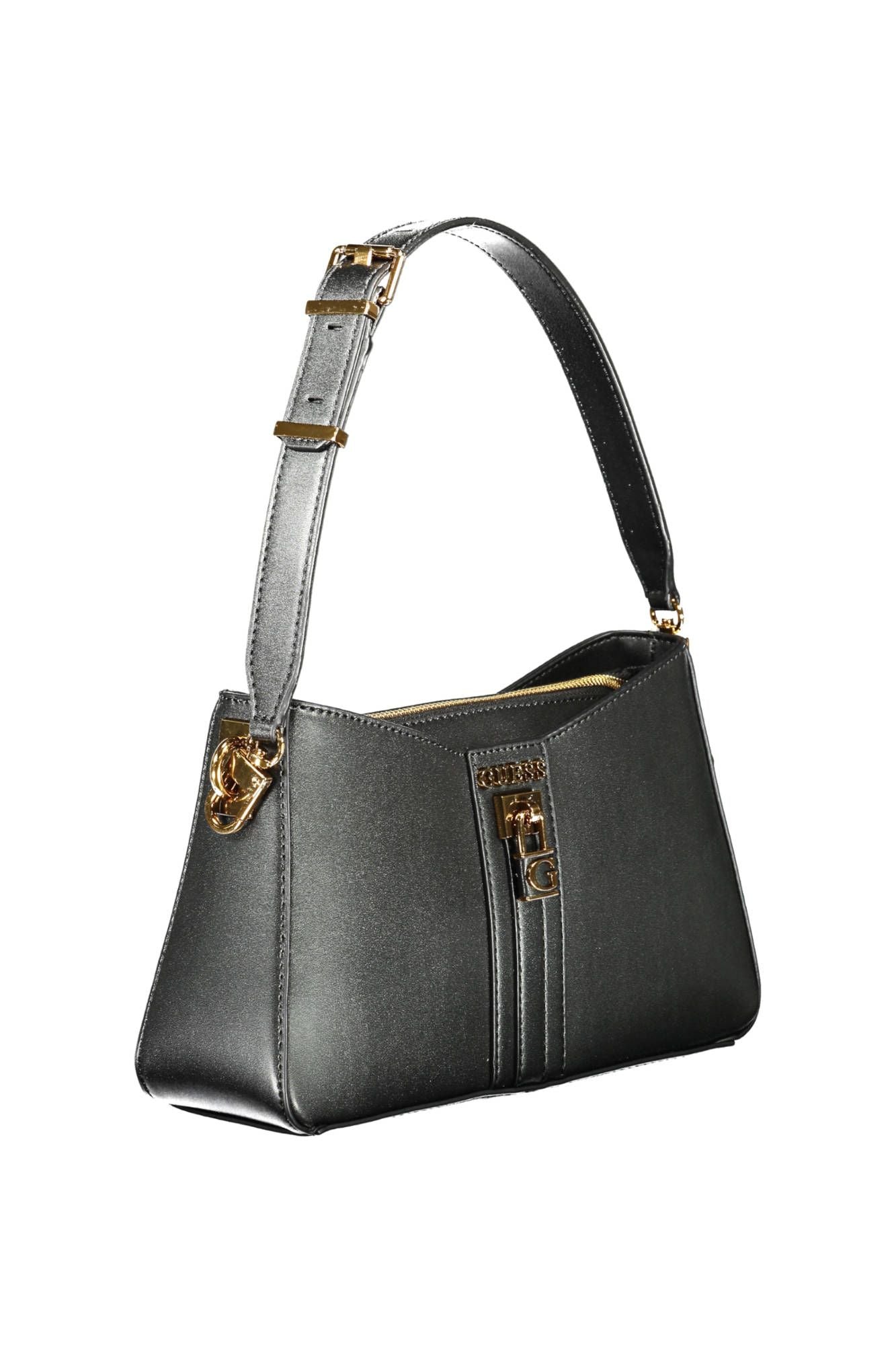 Black Polyurethane Handbag