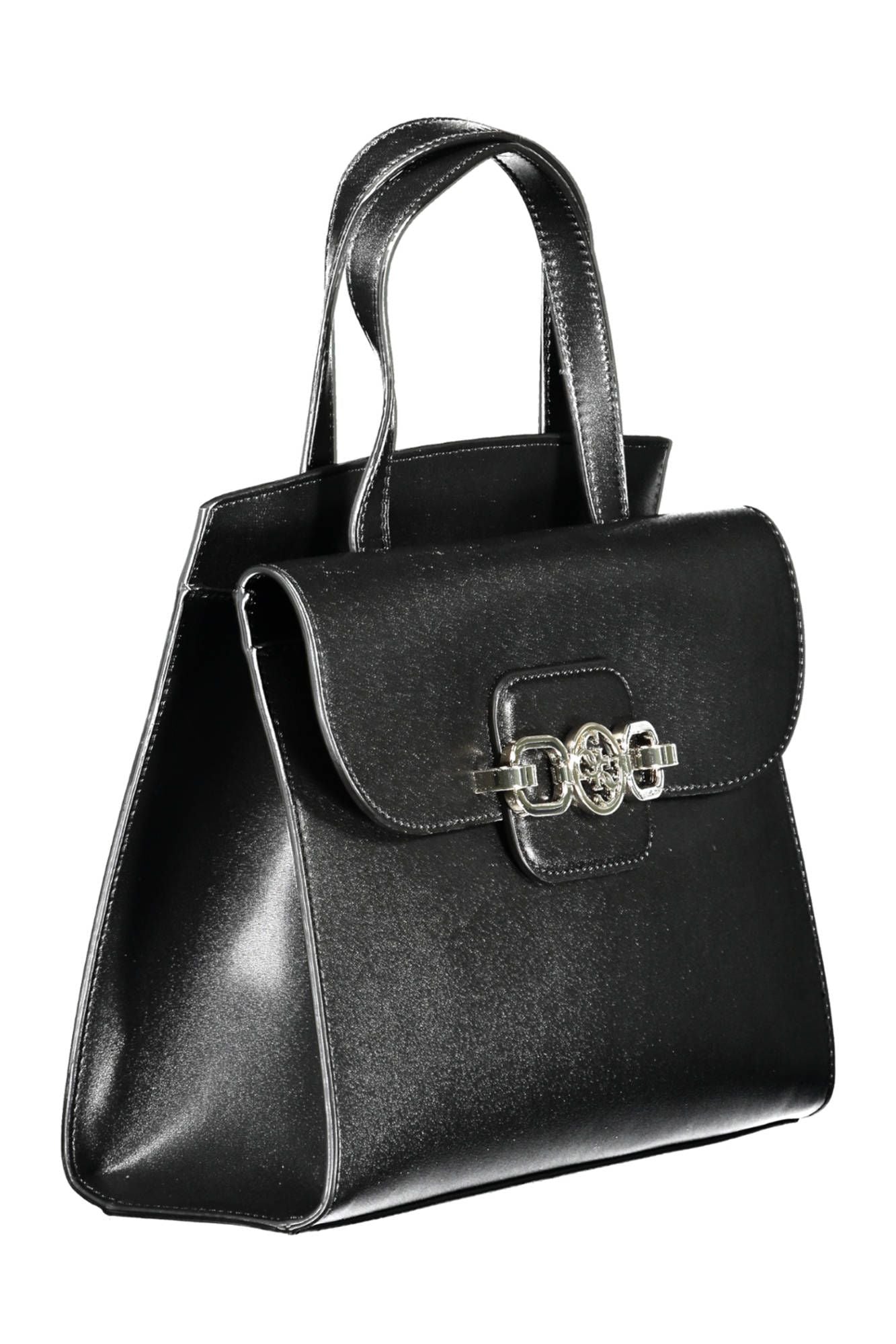 Black Polyurethane Handbag