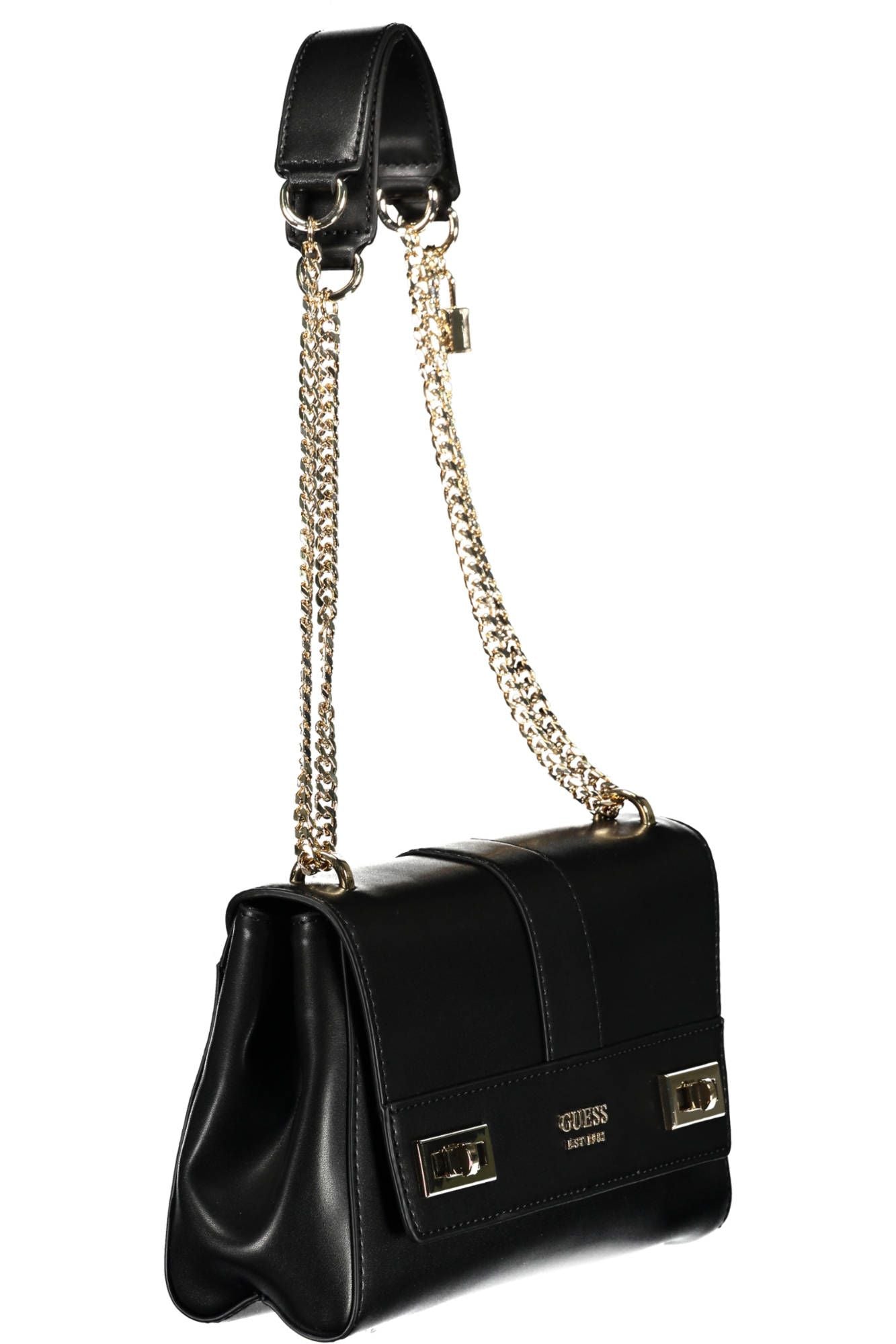 Black Polyurethane Handbag