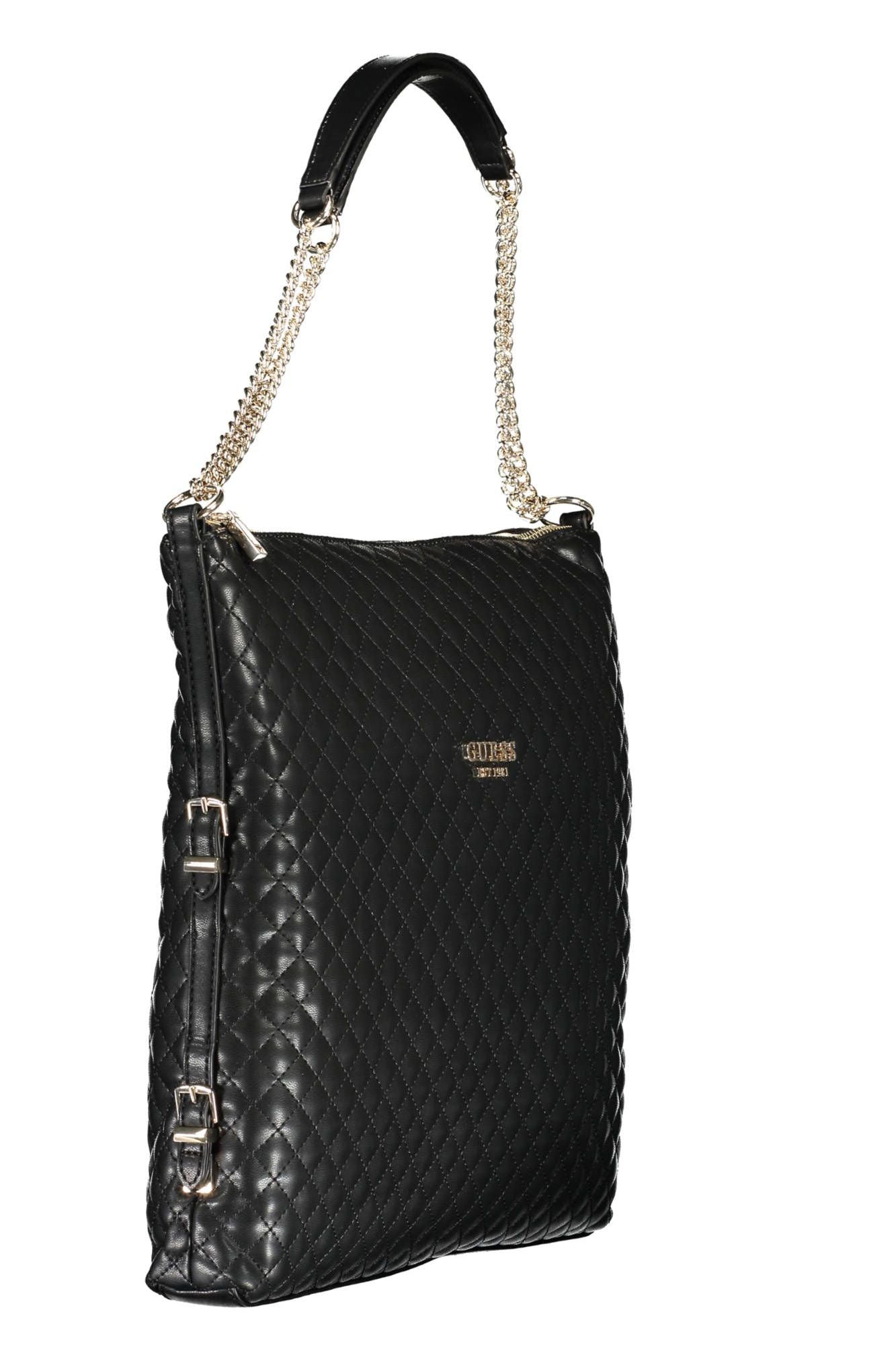 Black Polyurethane Handbag