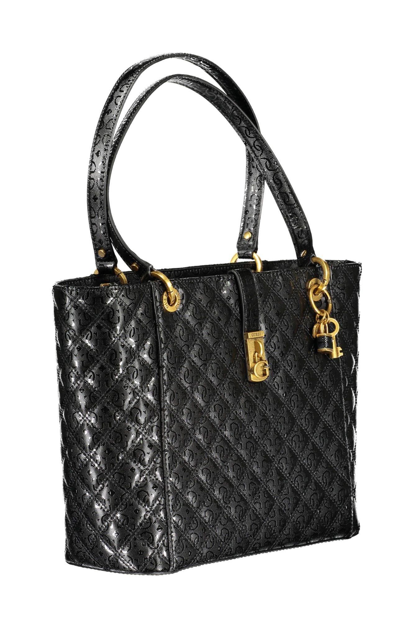 Black Polyurethane Handbag