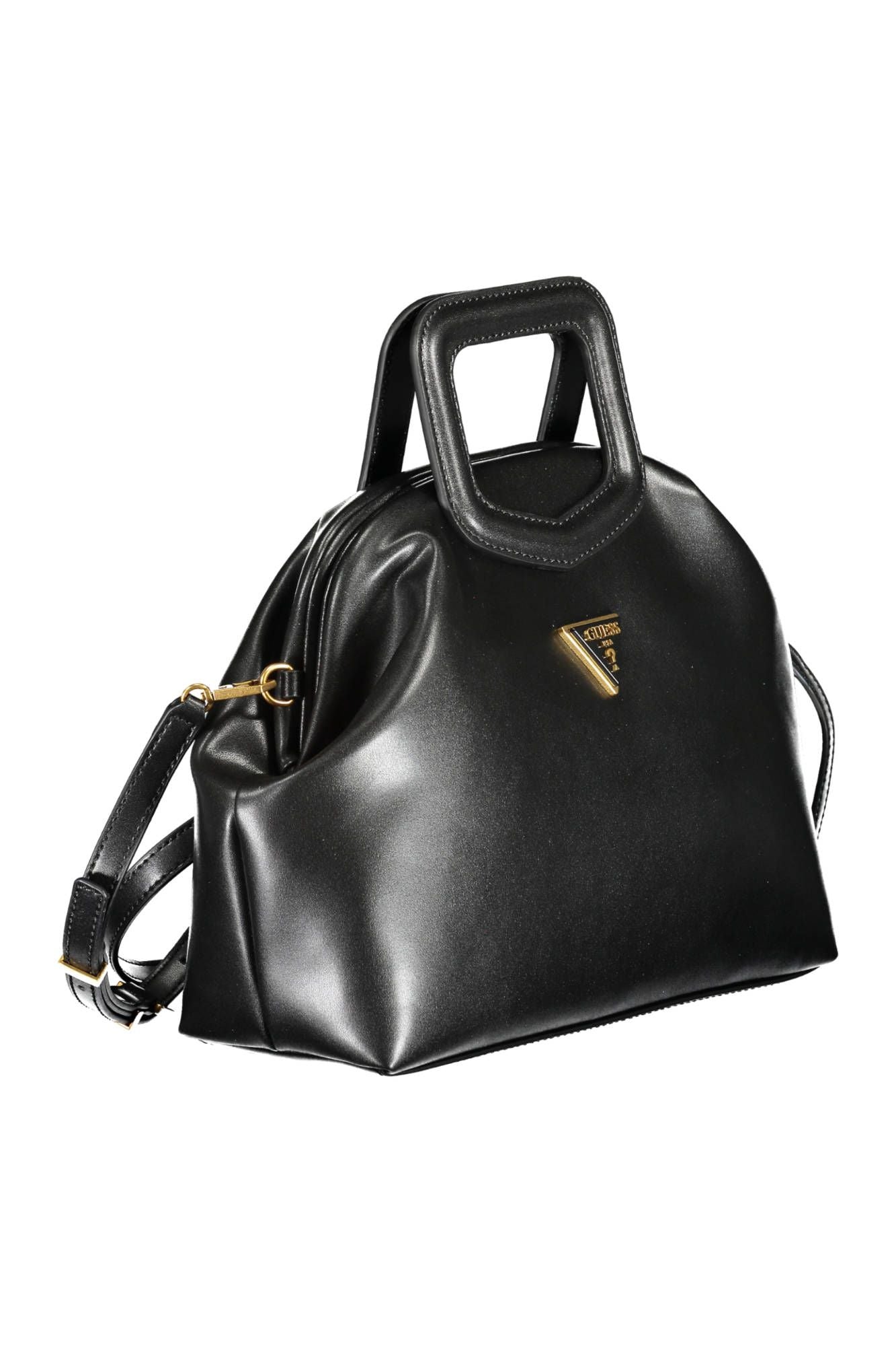 Black Polyurethane Handbag