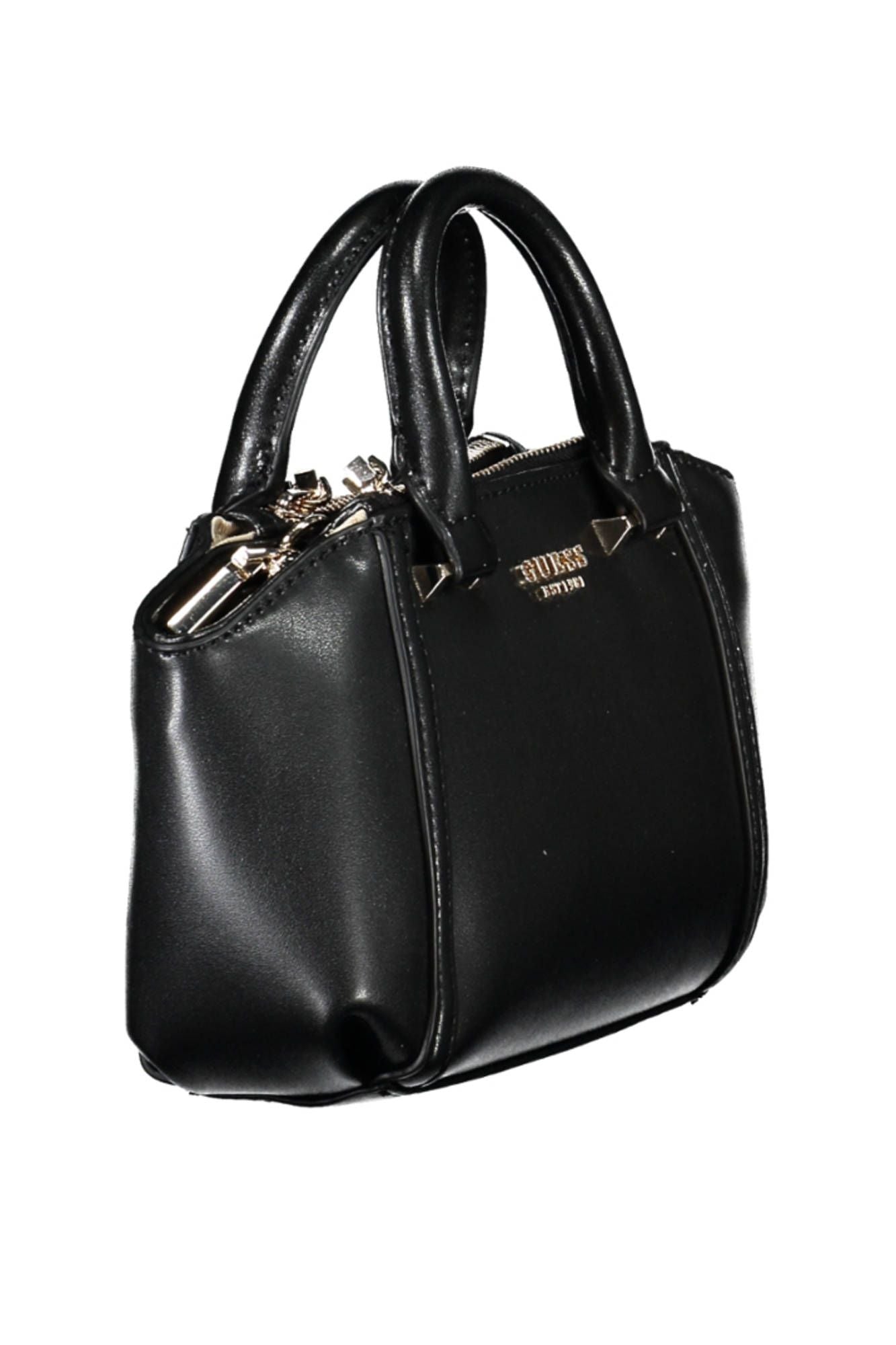 Black Polyurethane Handbag