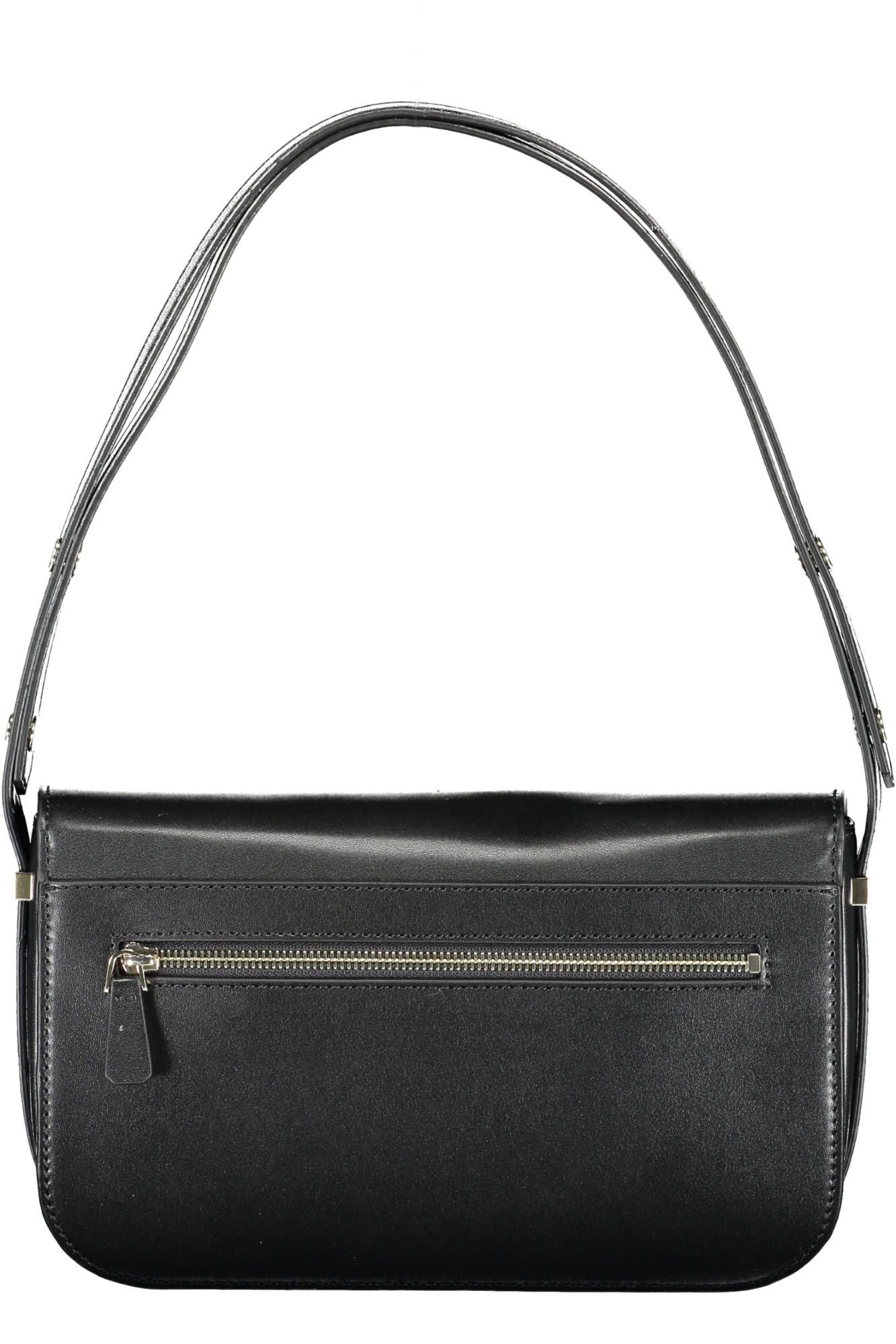 Black Polyurethane Handbag