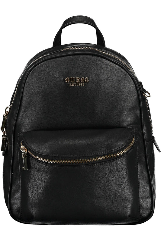 Black Polyurethane Backpack