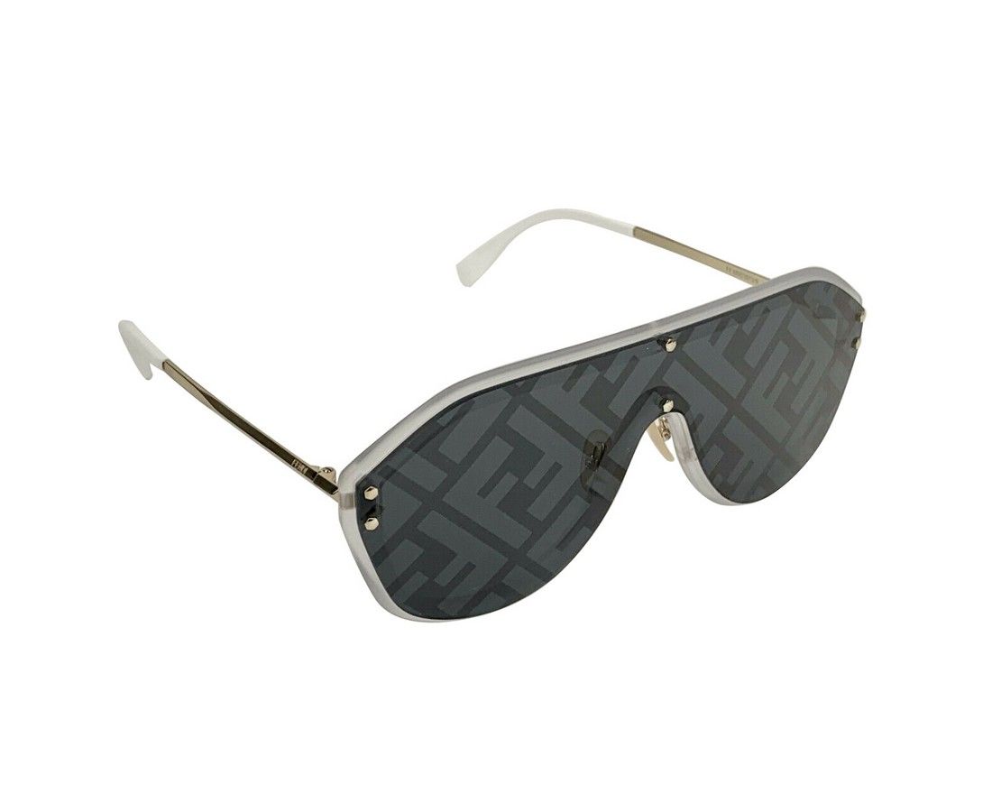 Fendi Men's Blue Lens Classic Gold Silver Monogram Sunglasses