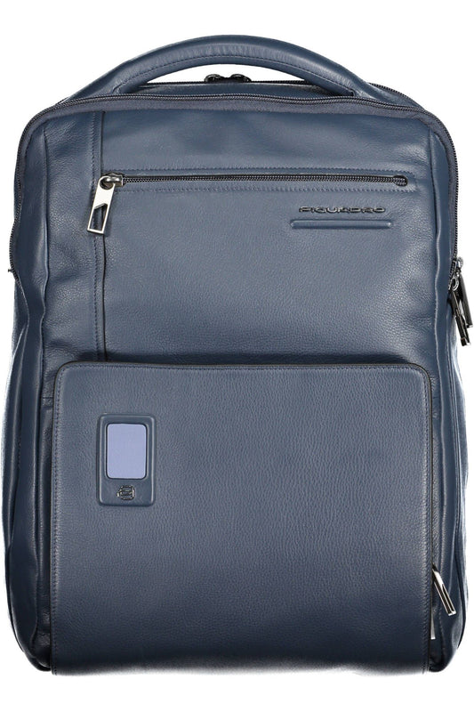 Blue Leather Backpack