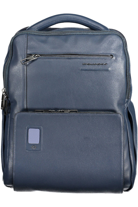 Blue Leather Backpack