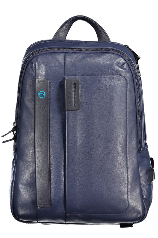 Blue Leather Backpack