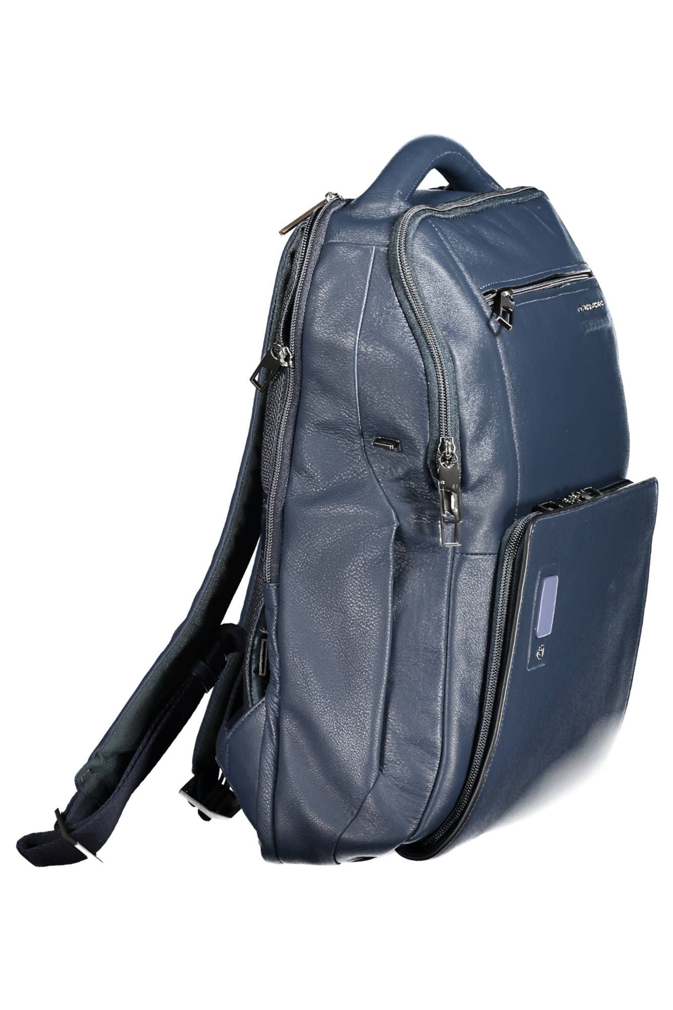 Blue Leather Backpack