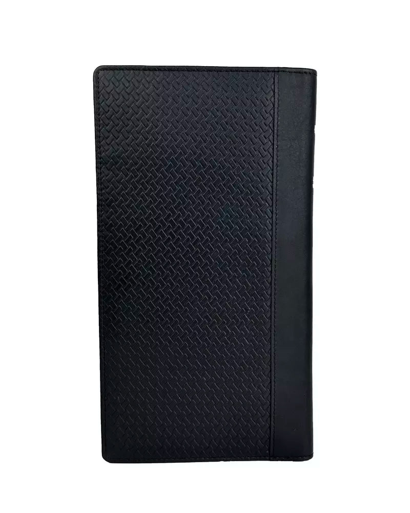 Elegant Black Leather Vertical Wallet