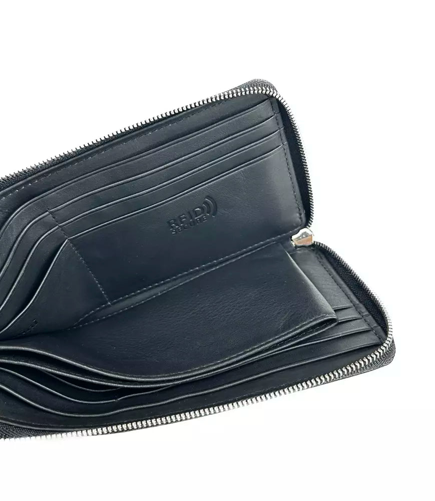 Elegant Black Leather Travel Organizer