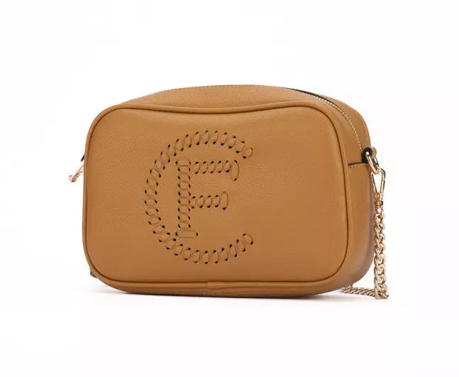 Chic Faux Leather Crossbody with Gold Accents