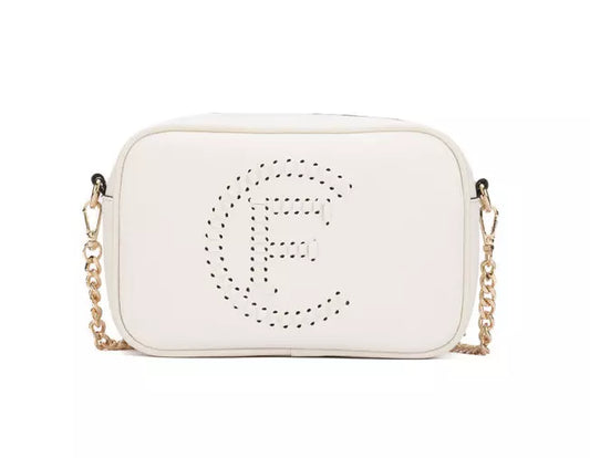 Elegant White Faux Leather Shoulder Bag