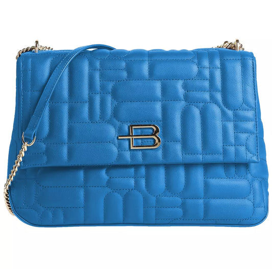 Elegant Calfskin Shoulder Bag in Light Blue