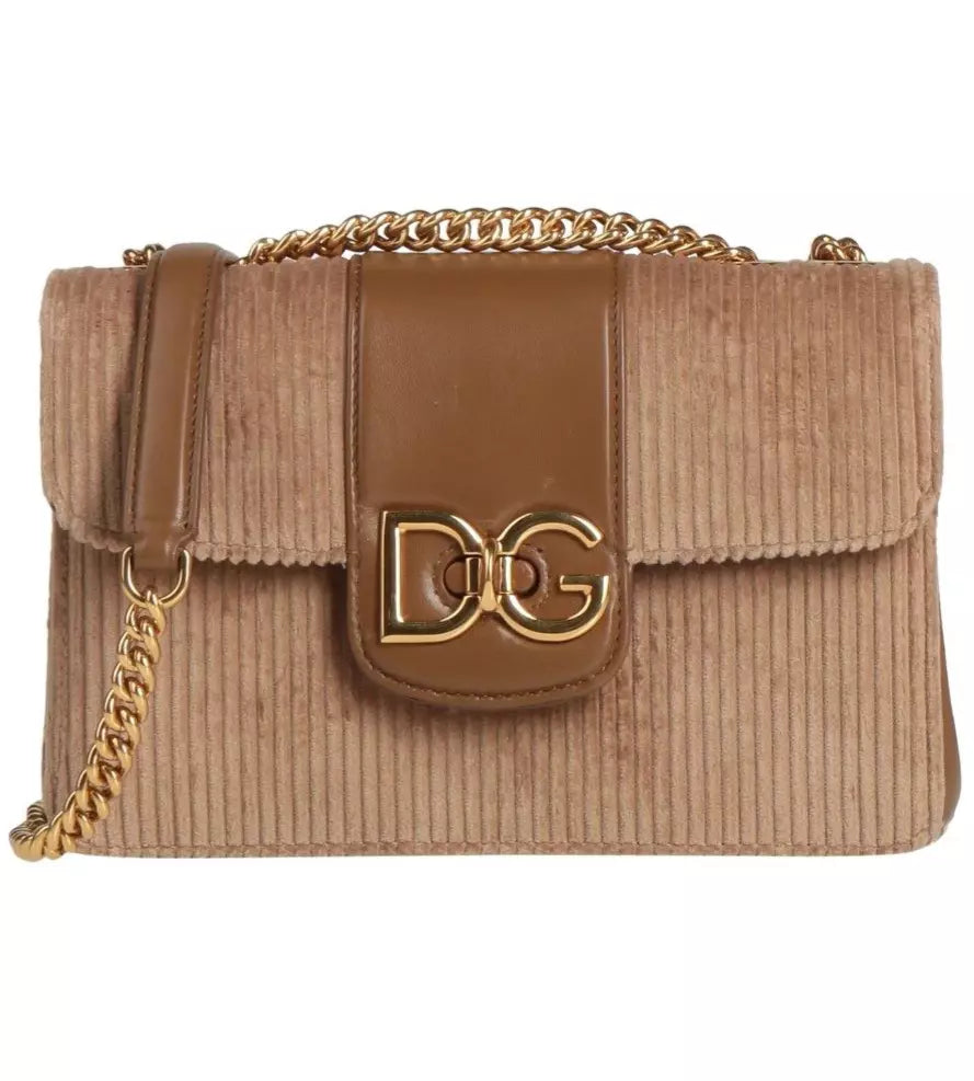 Elegant Calfskin Corduroy Shoulder Bag