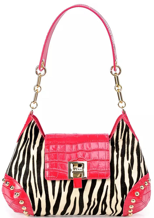 Exotic Print Calfskin Shoulder Bag with Chain Strap