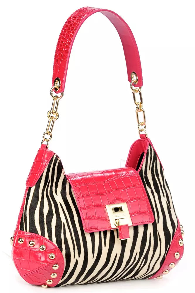 Exotic Print Calfskin Shoulder Bag with Chain Strap