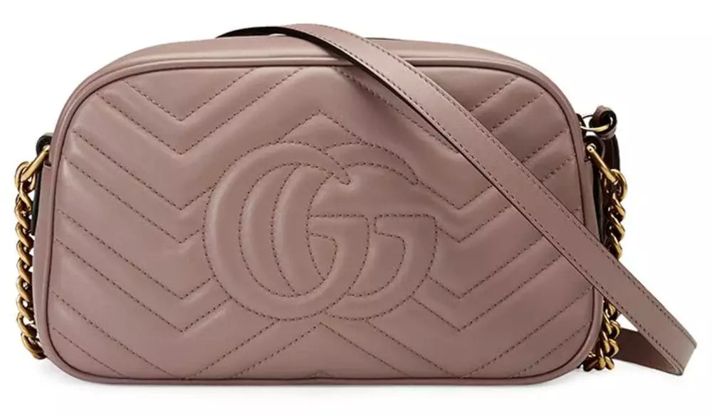 Beige Chevron Quilted Shoulder Bag