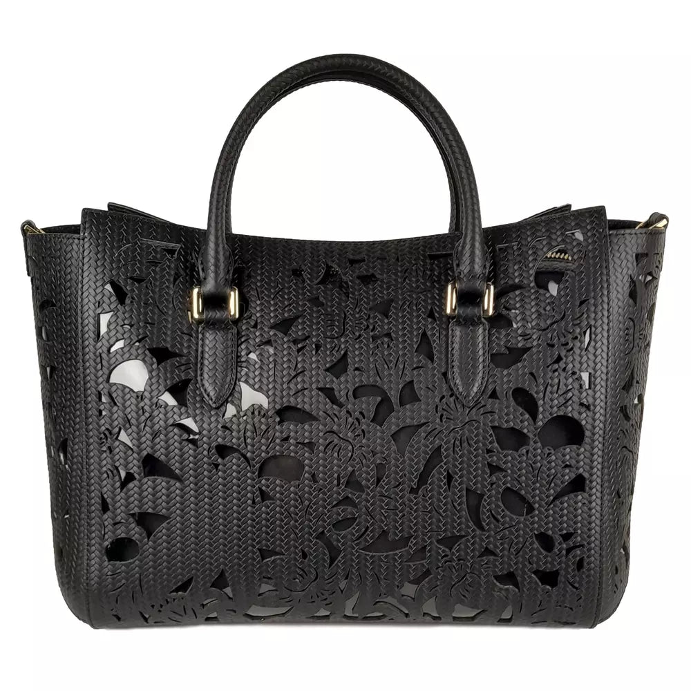 Elegant Floral Calfskin Handbag