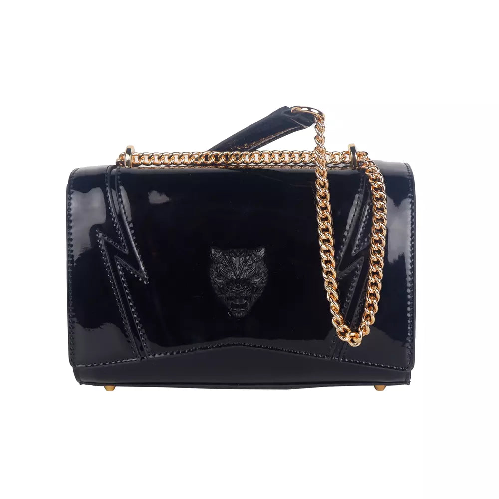 Chic Patent Effect Chain Shoulder Bag