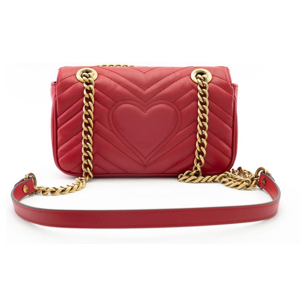 Elegant Red Chevron Quilted Shoulder Bag