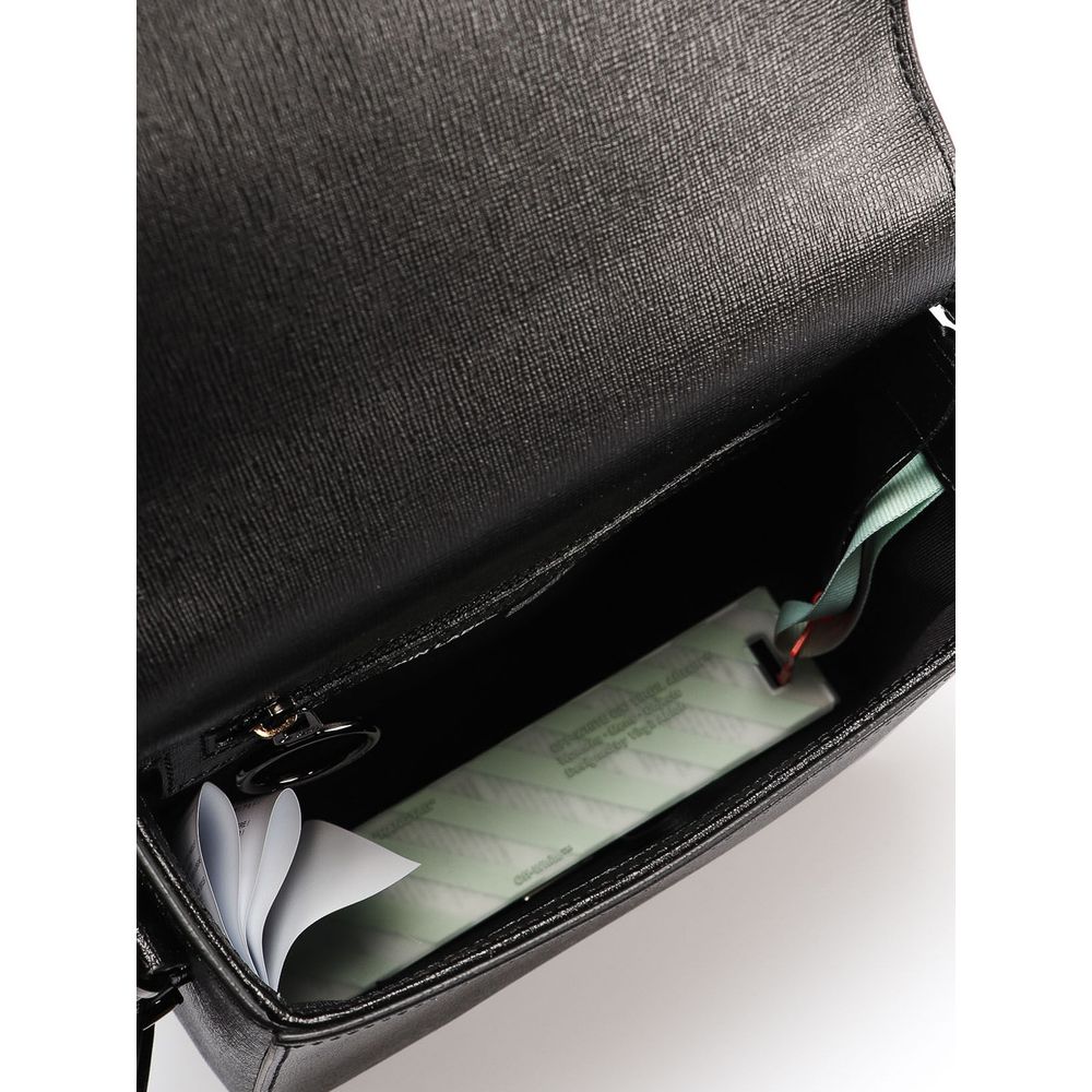 Chic Black Leather Crossbody with Iconic Diagonal Flap