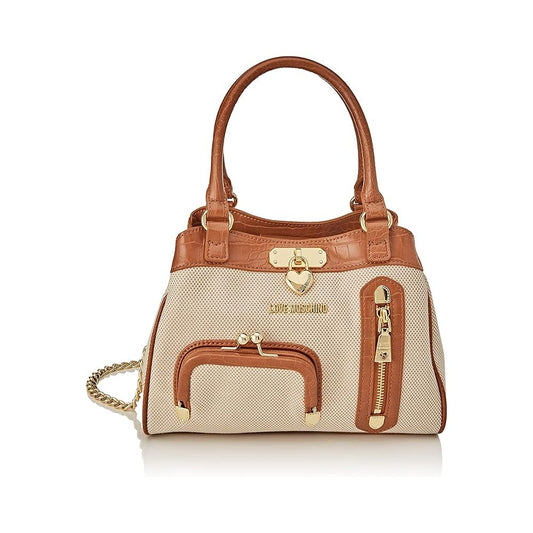 Elegant Brown Shoulder Bag with Gold Hardware