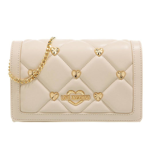 Chic White Faux Leather Crossbody Bag