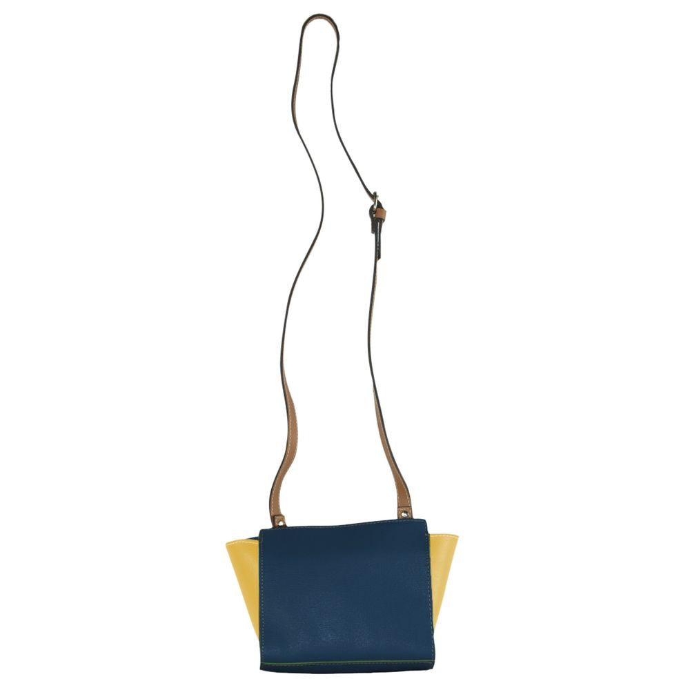 Blue Leather Crossbody Bag