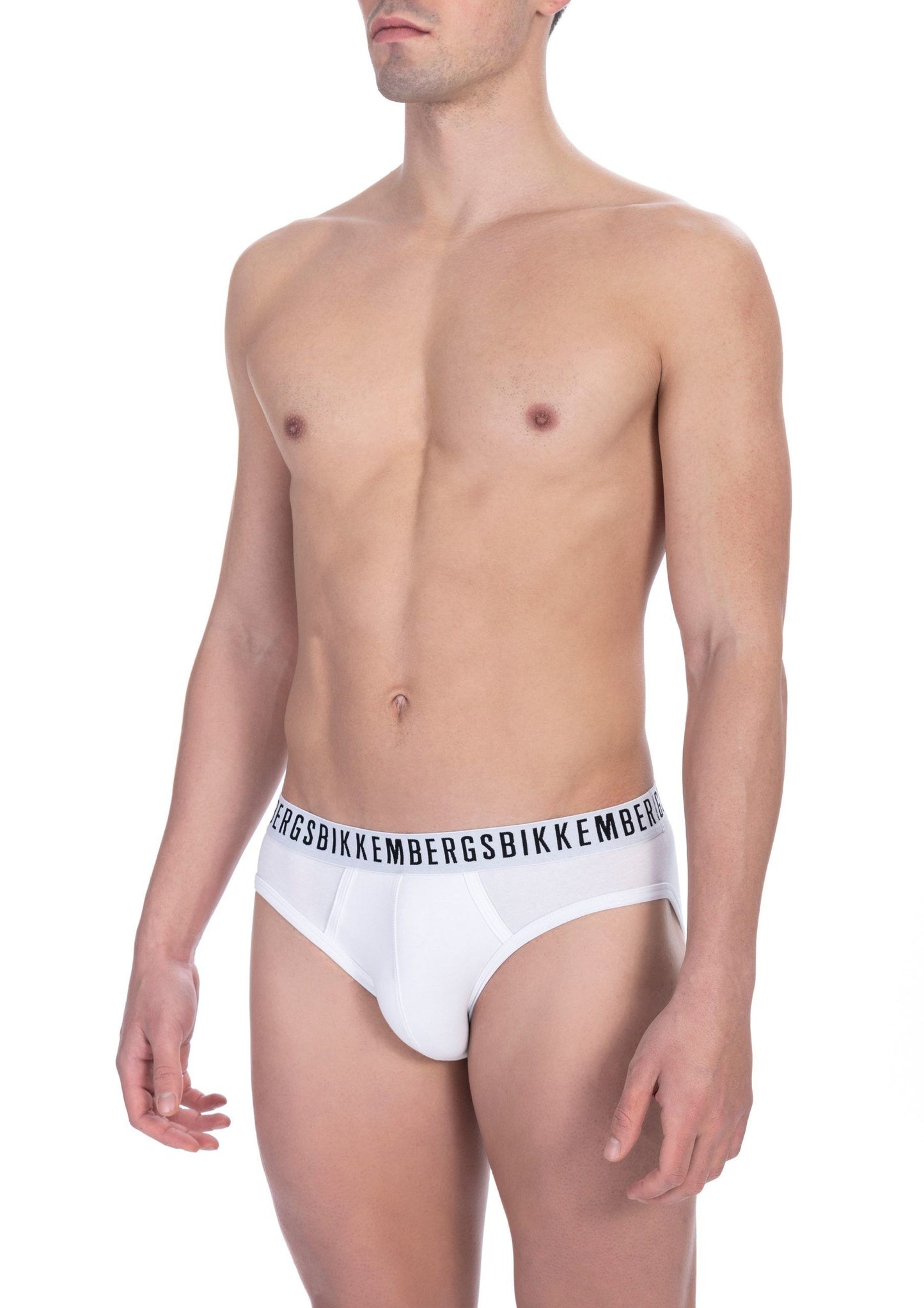 Sleek White Cotton Blend Briefs Duo Pack