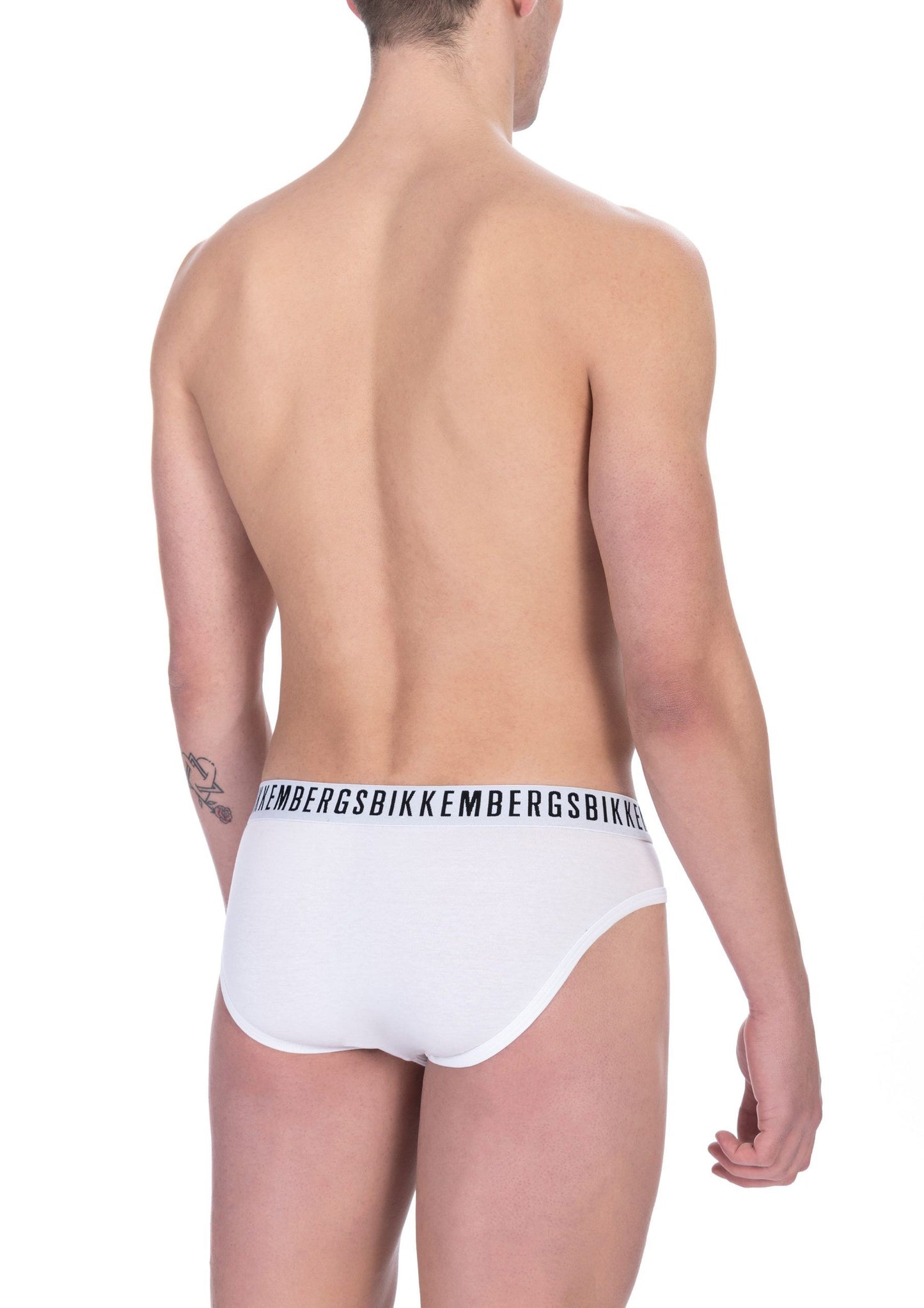 Sleek White Cotton Blend Briefs Duo Pack