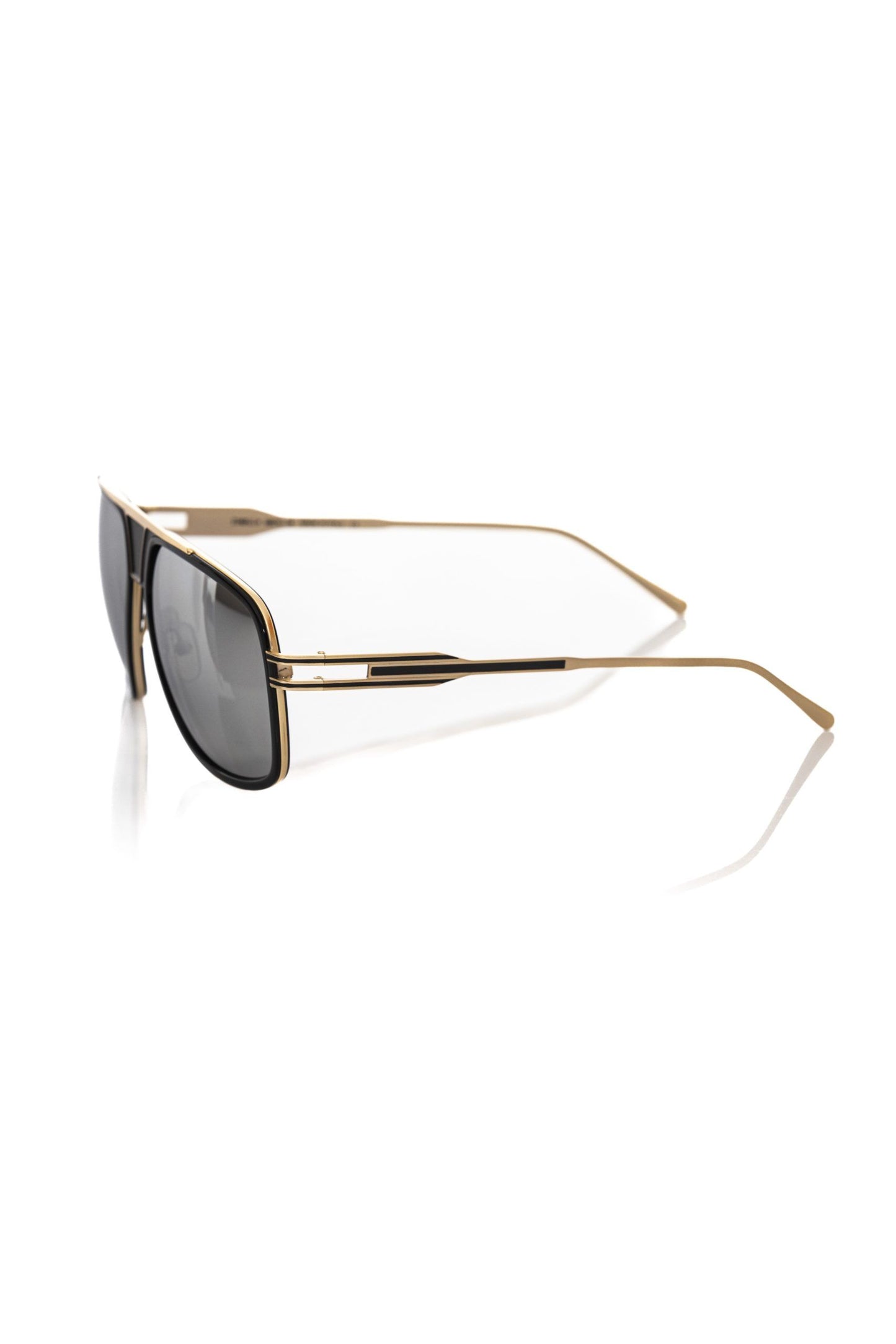 Elegant Shield Sunglasses with Gold Accents