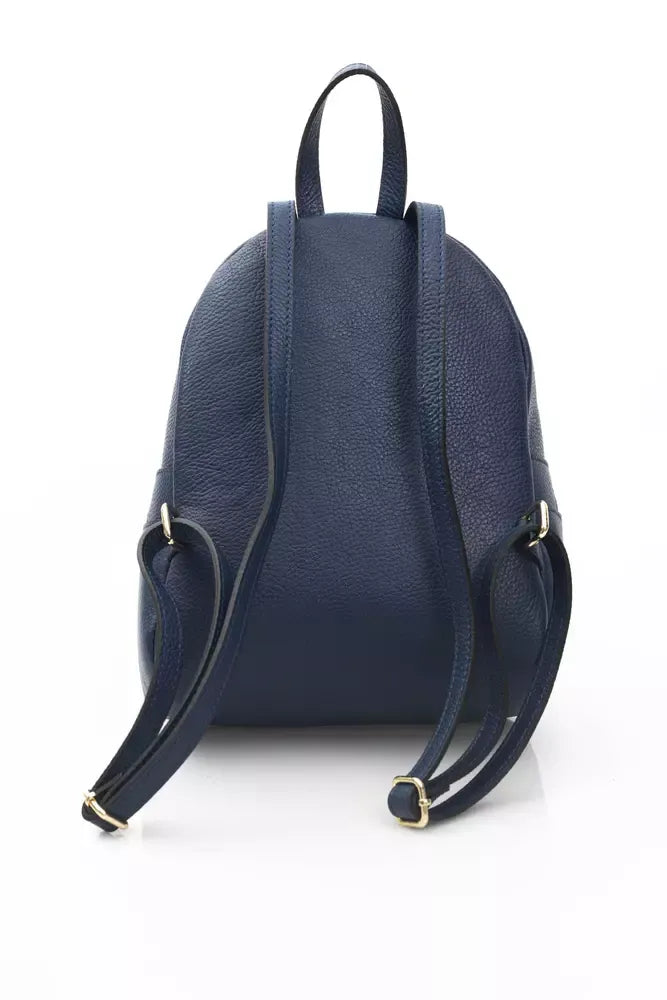 Elegant Leather Backpack with Golden Accents