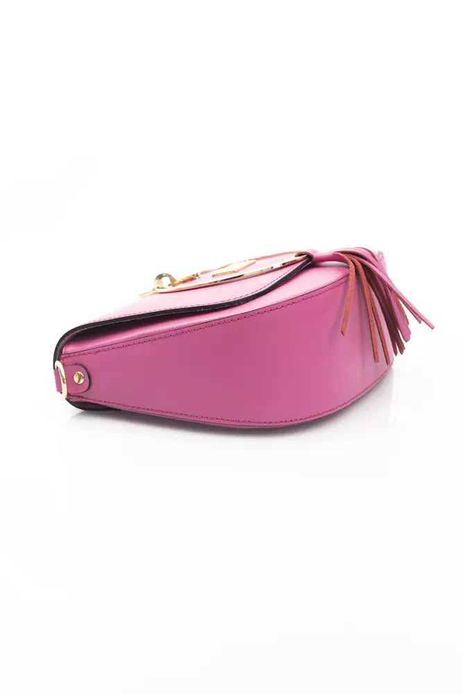 Elegant Pink Leather Shoulder Bag