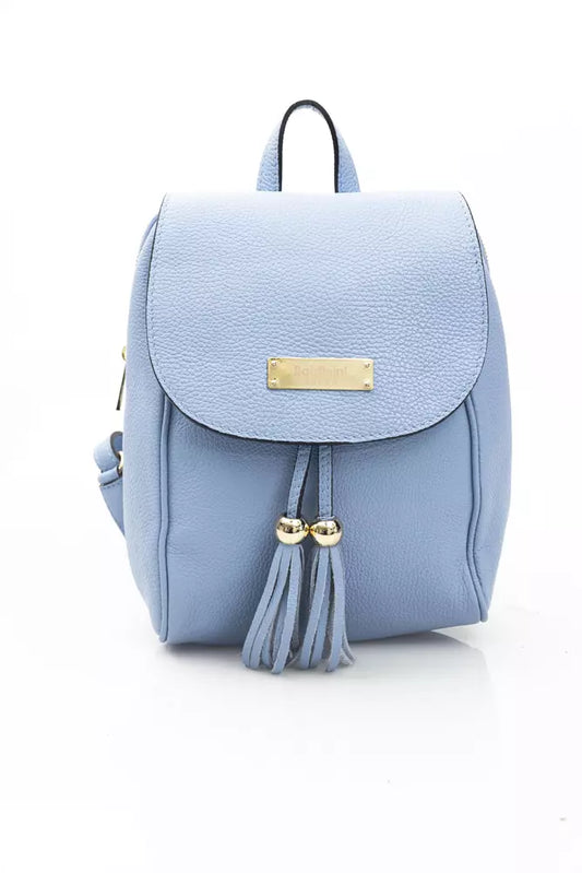 Elegant Light-Blue Leather Backpack