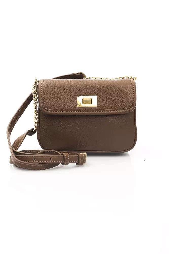 Elegant Double Pocket Leather Crossbody Bag