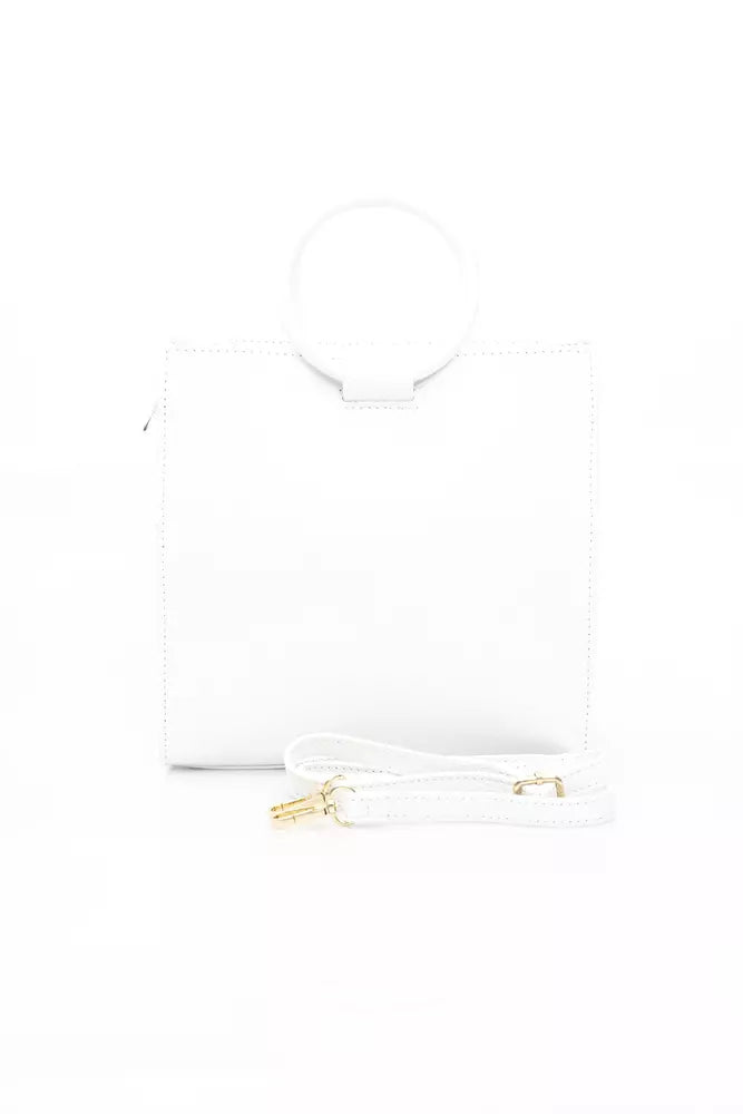 Elegant White Leather Shoulder Tassel Bag