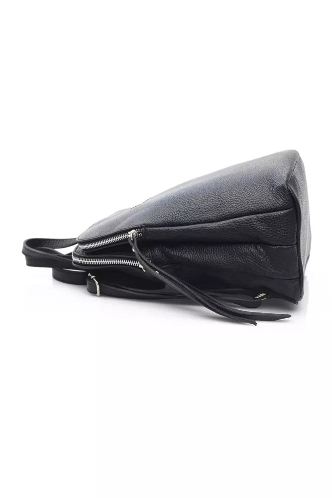 Elegant Leather Backpack with Front Logo